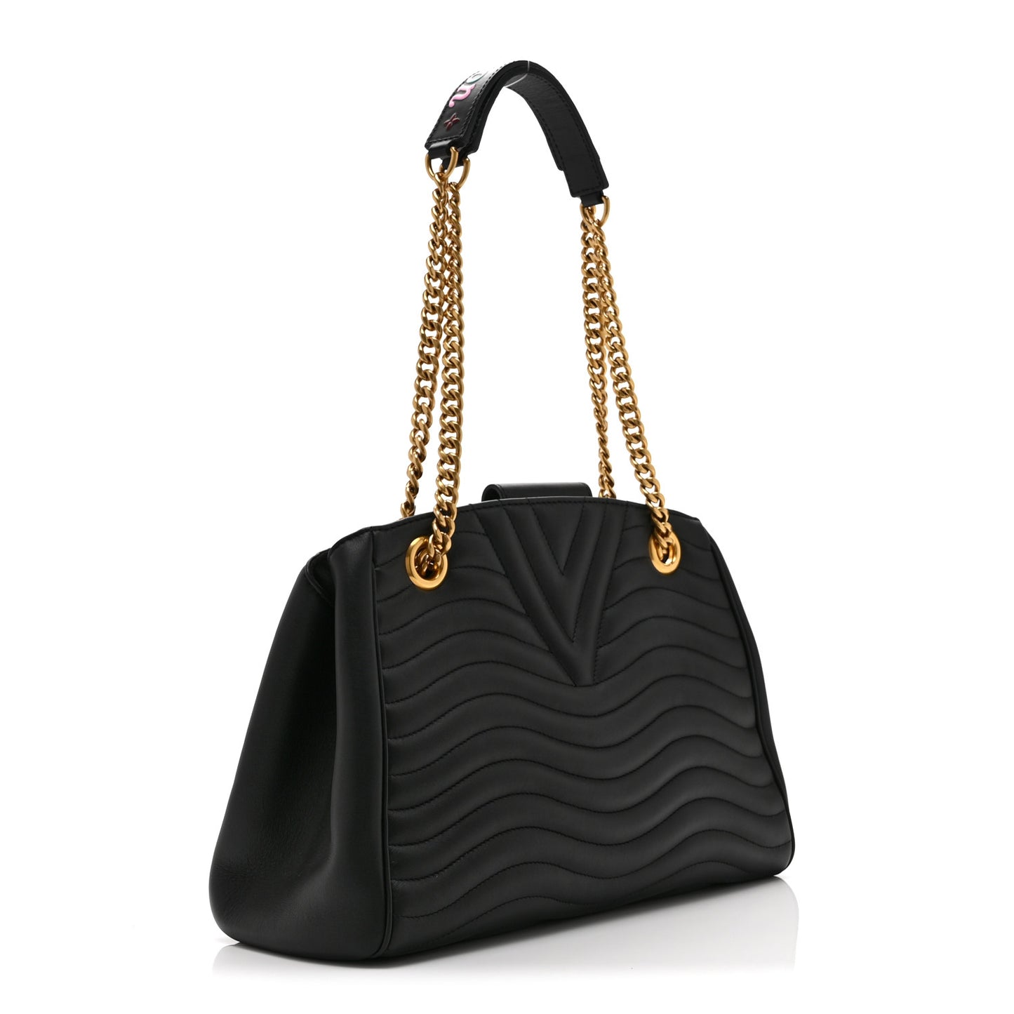 Calfskin New Wave Chain Tote Black
