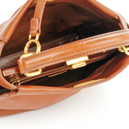 Fendi Vitello Saddle Medium Peekaboo Iconic Satchel Siena 5 of 8