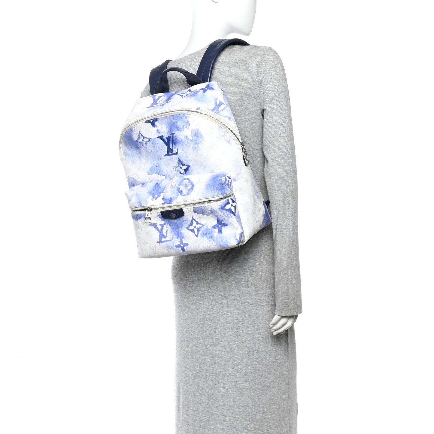 Monogram Watercolor Discovery Backpack Blue