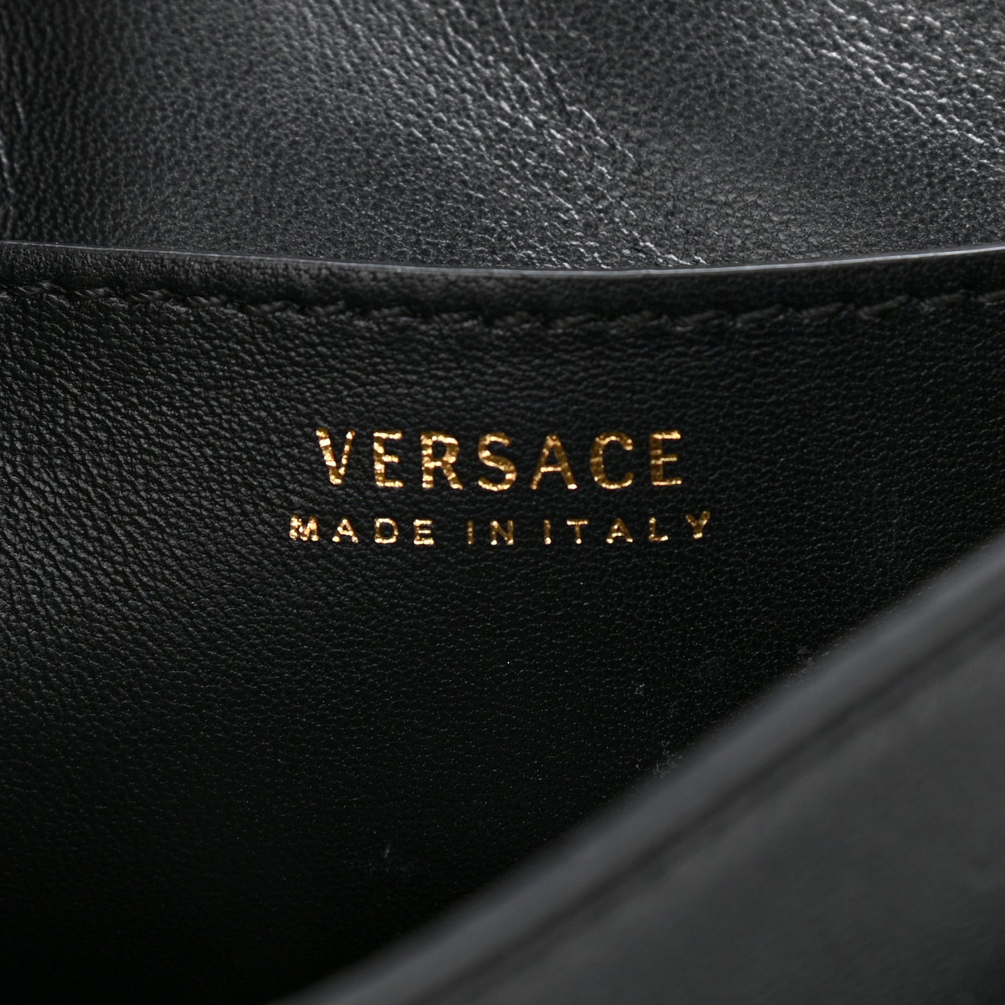 Grained Calfskin Small La Medusa Top Handle Bag Black