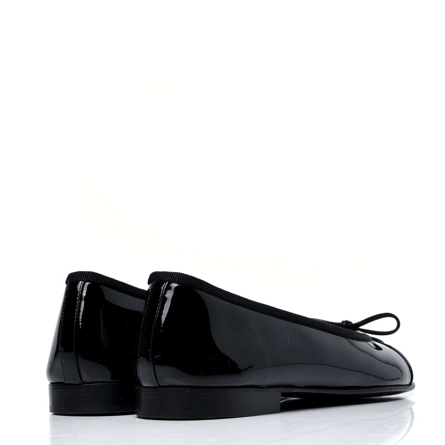 Chanel Patent CC Cap Toe Ballerina Flats 36 Black 3 of 6