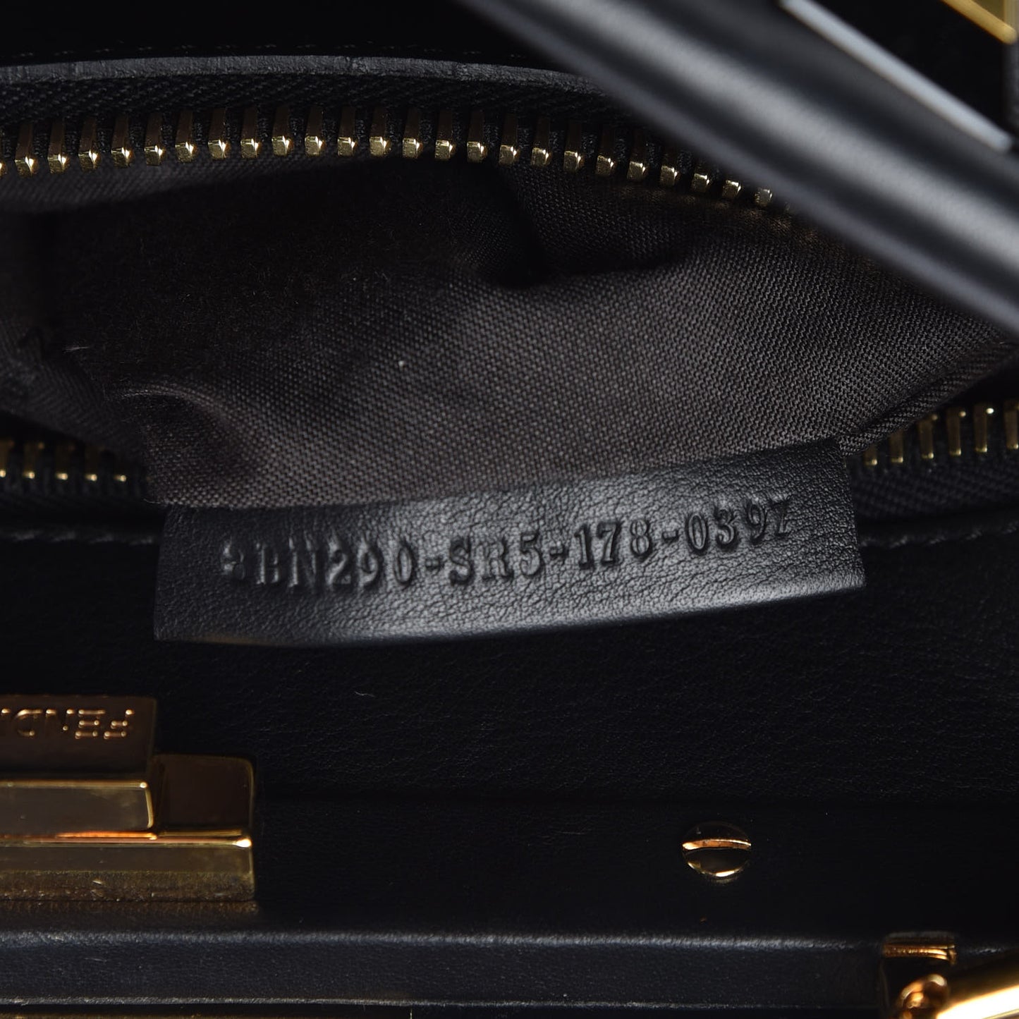 Vitello Seta Gold Studded Medium Peekaboo Iconic Satchel Black