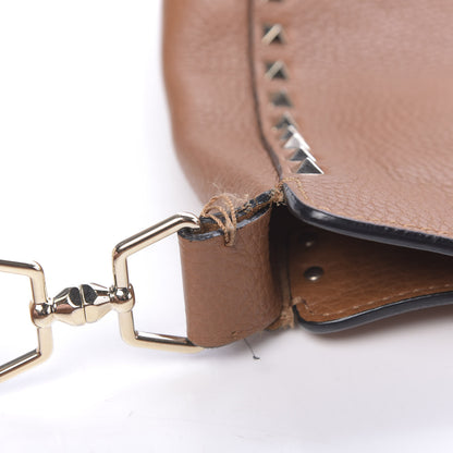 Valentino Garavani Pebbled Calfskin Small Rockstud Flip-Lock Messenger Bag Light Cuir 13 of 20