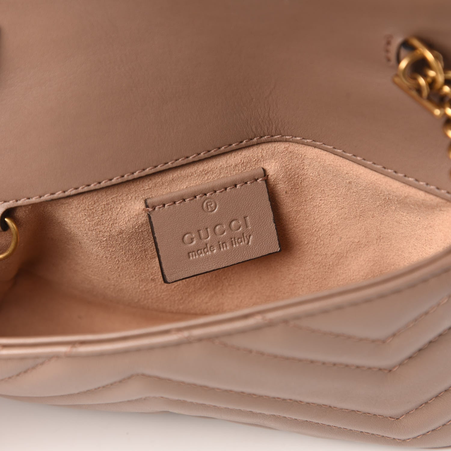 Gucci Calfskin Matelasse Super Mini GG Marmont Shoulder Bag Porcelain Rose 8 of 11