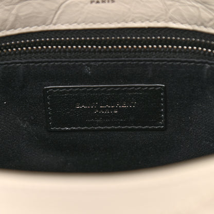Saint Laurent Crinkled Calfskin Matelasse Monogram Medium Niki Chain Satchel Ivory 10 of 16