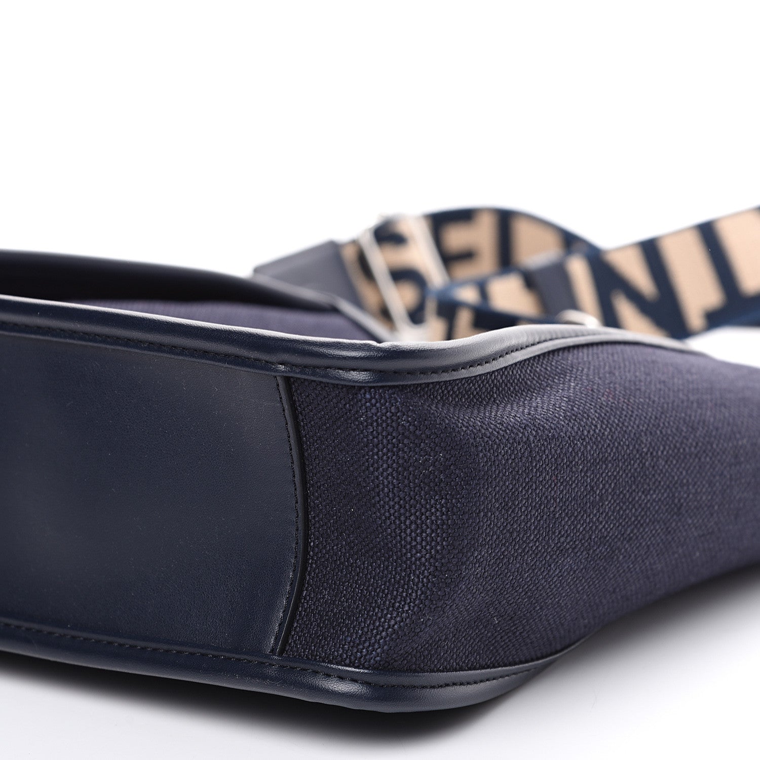 Stella McCartney Eco Alter Denim Perforated Logo Mini Crossbody Navy 7 of 8