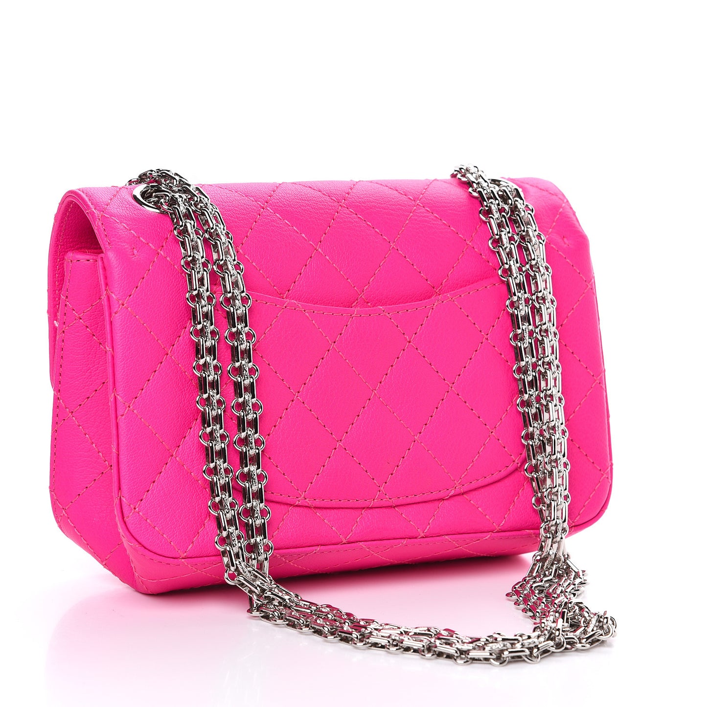 Goatskin Quilted 2.55 Reissue Mini Flap Fluorescent Pink