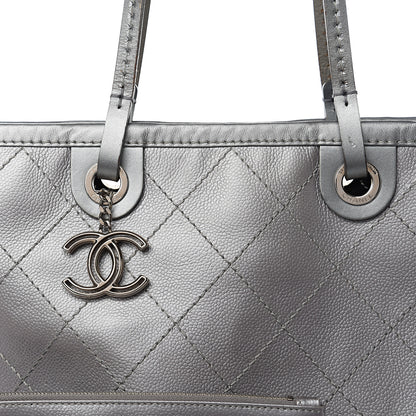 Chanel Metallic Grained Calfskin Shopping Fever Tote Silver 9 of 9