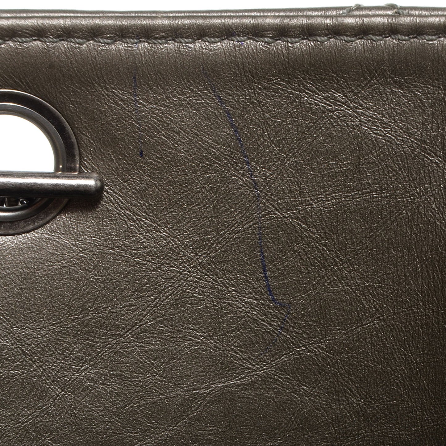 Aged Calfskin Reissue 2.55 Tote Dark Silver
