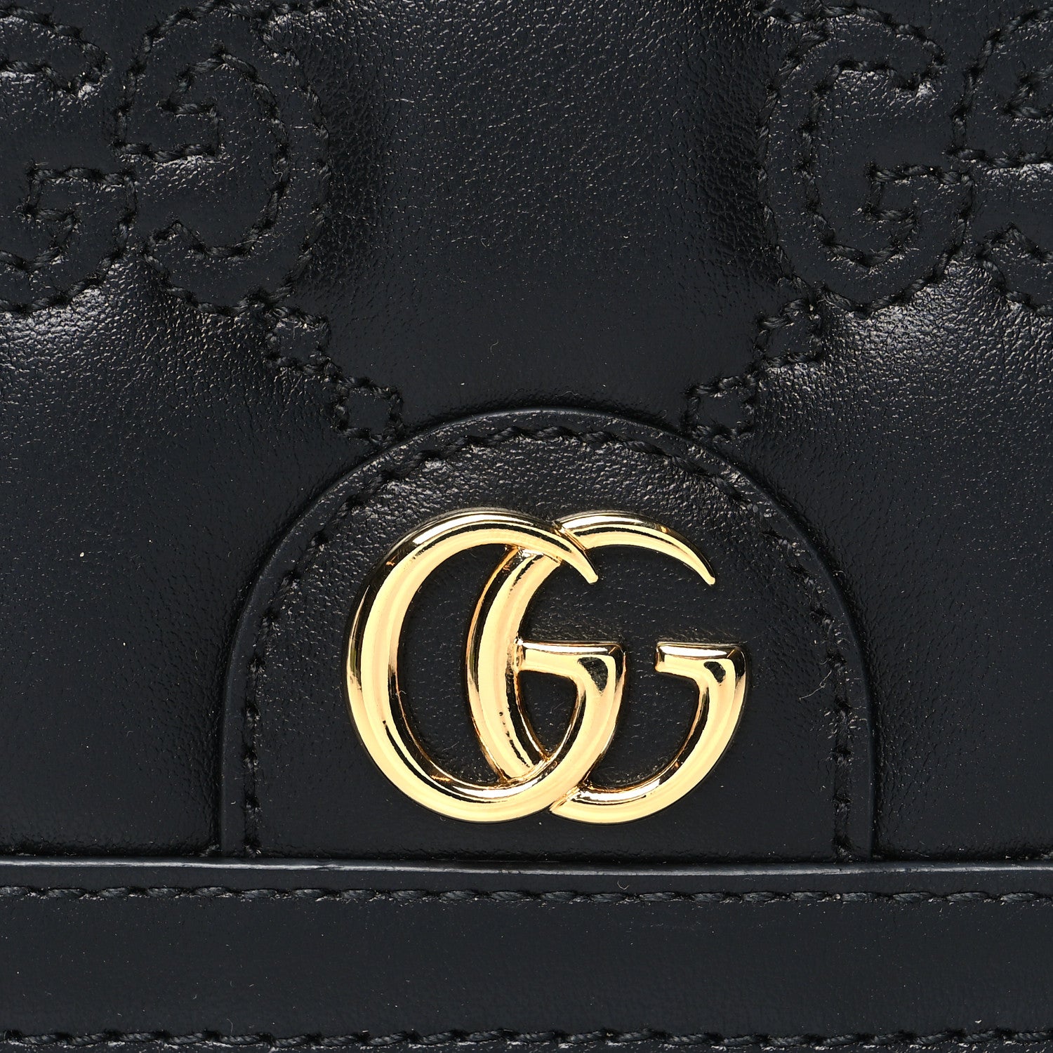 Gucci Calfskin GG Matelasse Card Case Wallet Black 9 of 12