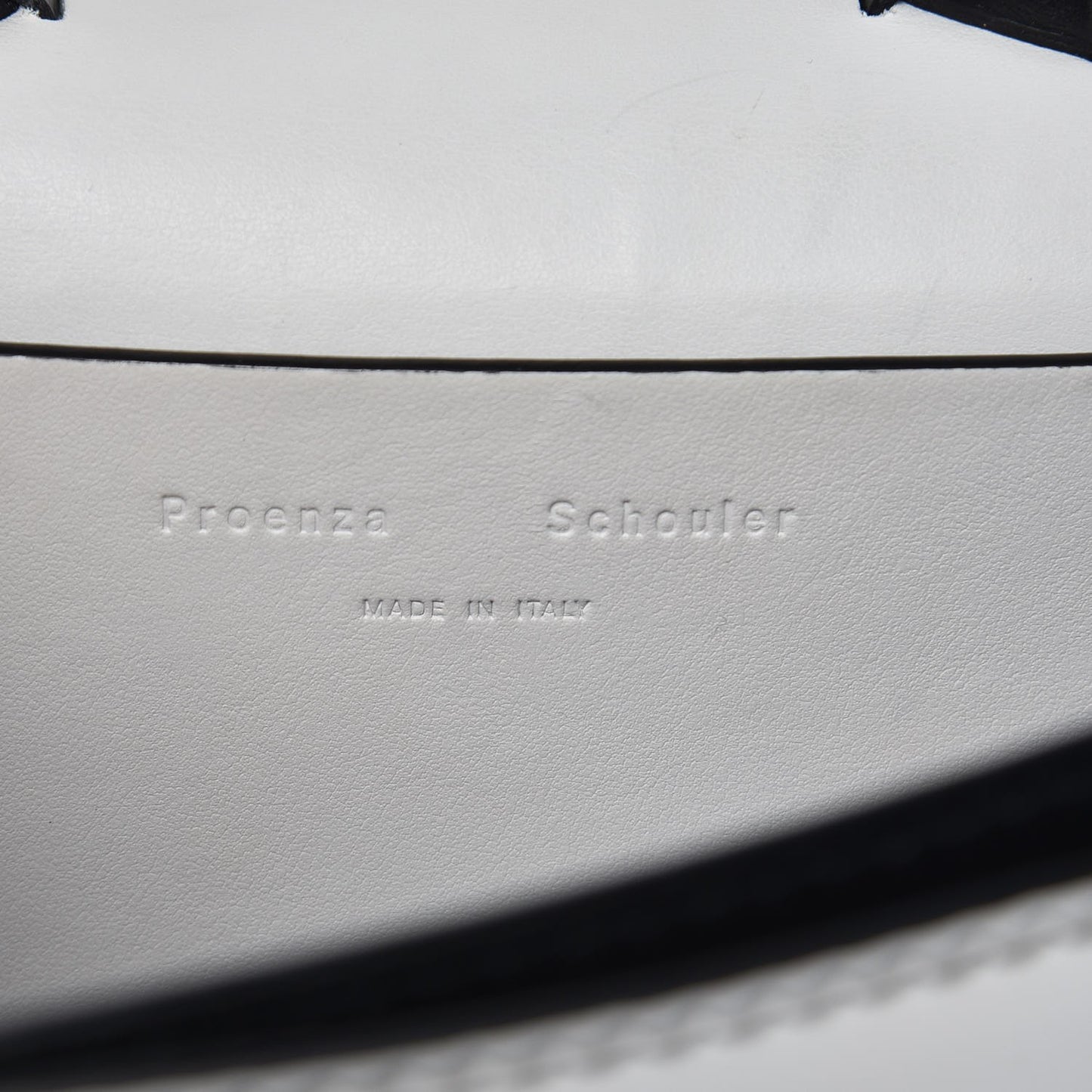Calfskin Hava Whipstitch Shoulder Bag White Black