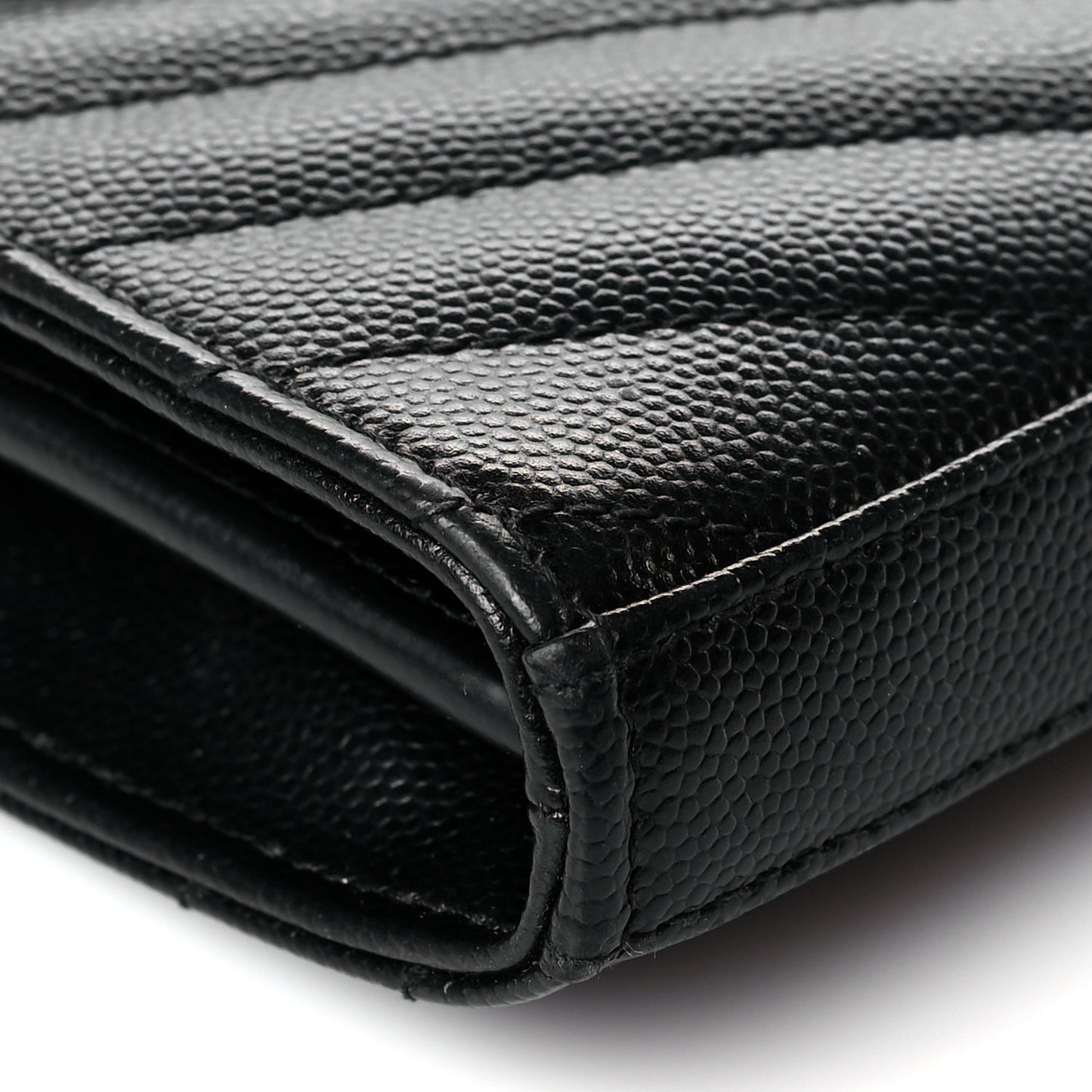 Grain De Poudre Matelasse Chevron Monogram Chain Wallet Black