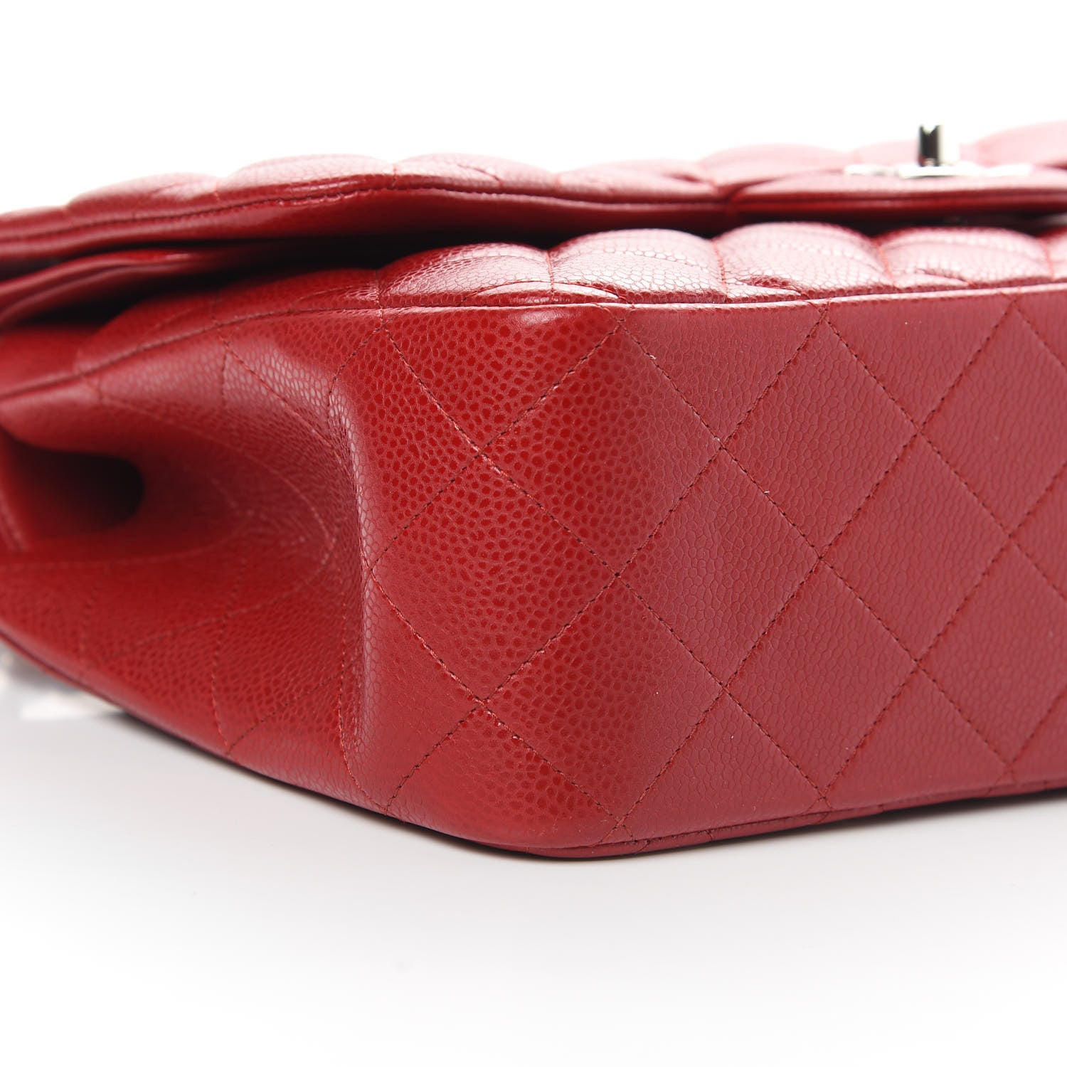 Chanel Caviar Quilted Jumbo Double Flap Red 9 of 13