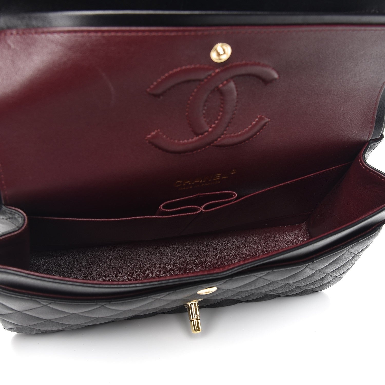 Chanel Lambskin Quilted Medium Double Flap Black 6 of 10