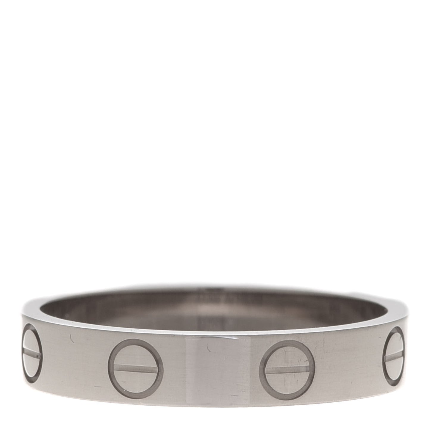 18K White Gold 3.5mm LOVE Wedding Band Ring 53 6.25