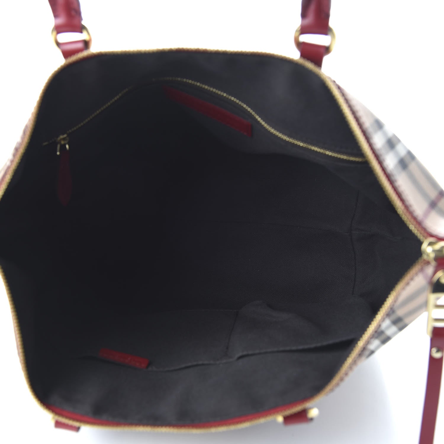 Burberry Haymarket Check Small Salisbury Tote Military Red 5 of 10