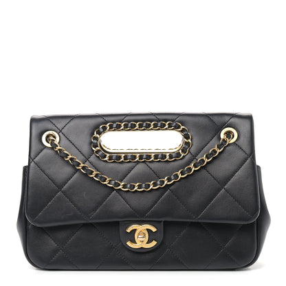 Chanel Lambskin Small Chain Handle Flap Bag Black 1 of 9
