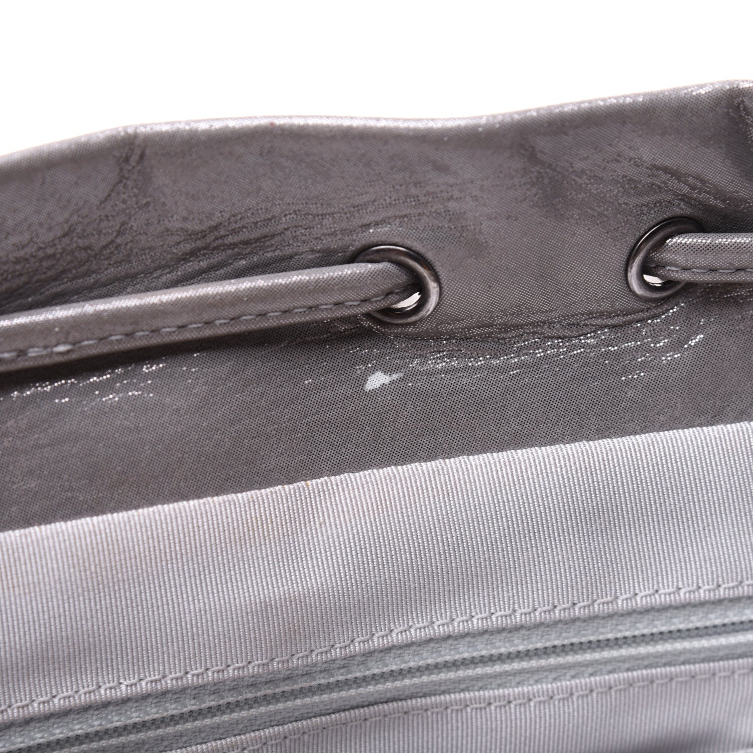 Chanel Metallic Calfskin Chevron Quilted Small Urban Spirit Backpack Silver 13 of 31