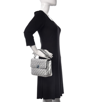Valentino Garavani Metallic Nappa Medium Rockstud Spike Shoulder Bag Silver 2 of 8