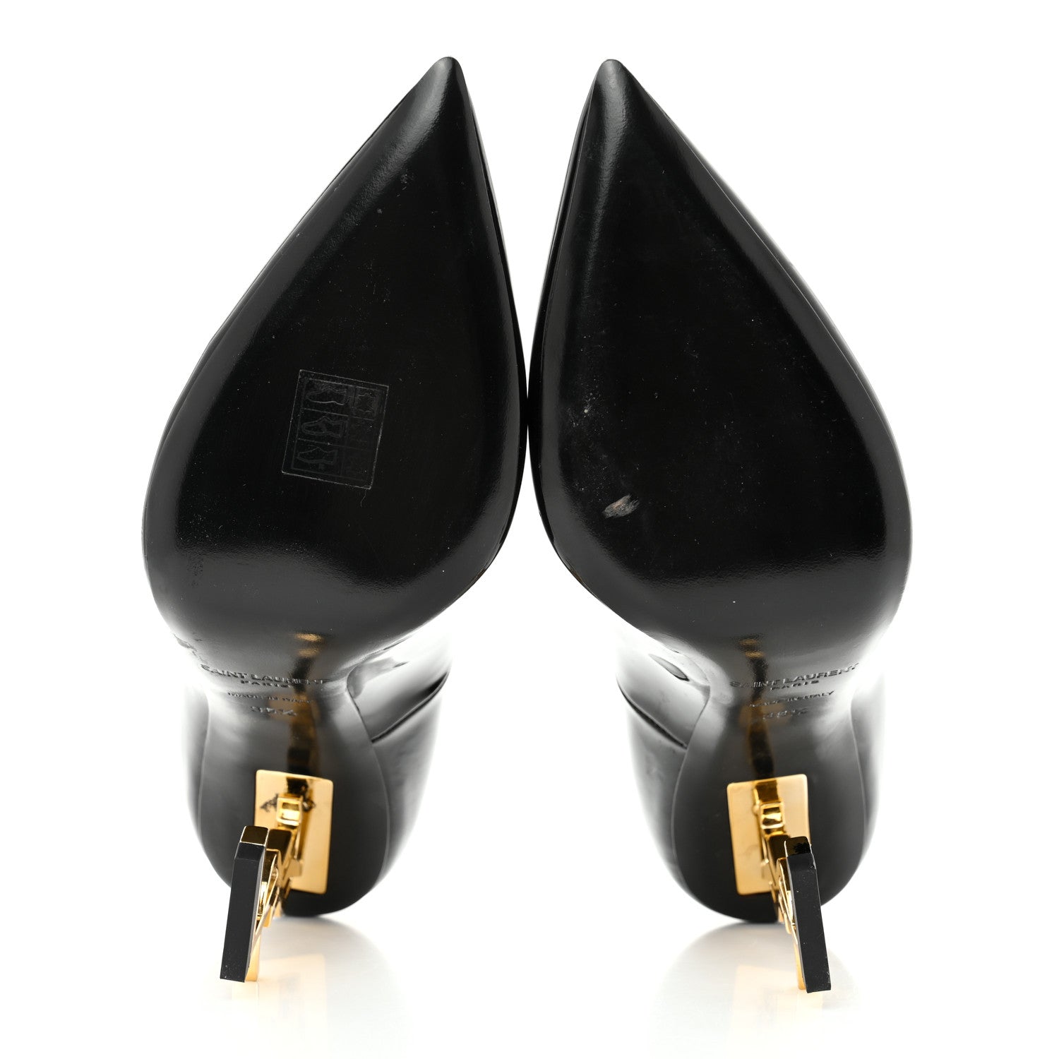 Saint Laurent Patent Calfskin Opyum Pumps 39.5 Black Gold 6 of 16