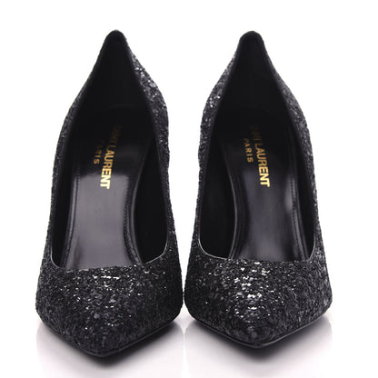 Saint Laurent Glitter Opyum 100 Pumps 36 Black 2 of 11