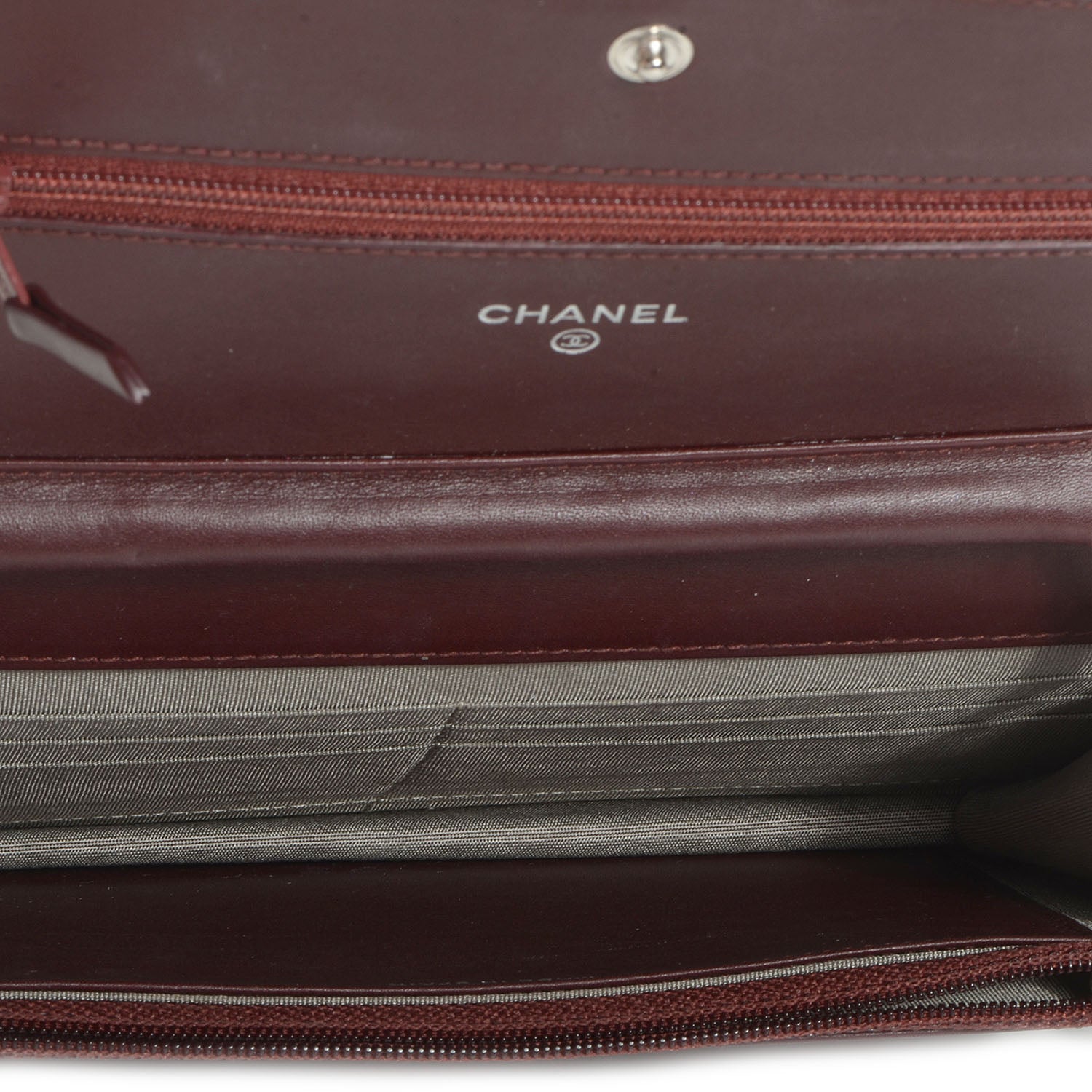 Chanel Caviar Timeless CC Wallet on Chain WOC Dark Red 5 of 8