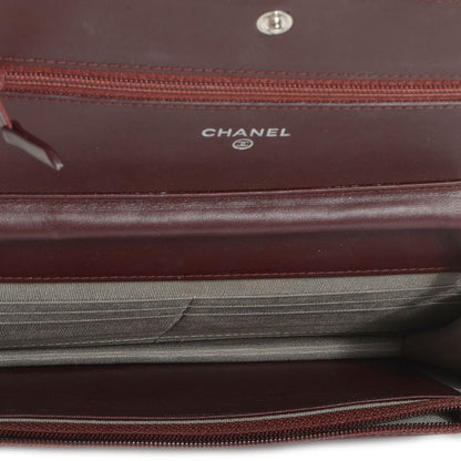 Chanel Caviar Timeless CC Wallet on Chain WOC Dark Red 5 of 8