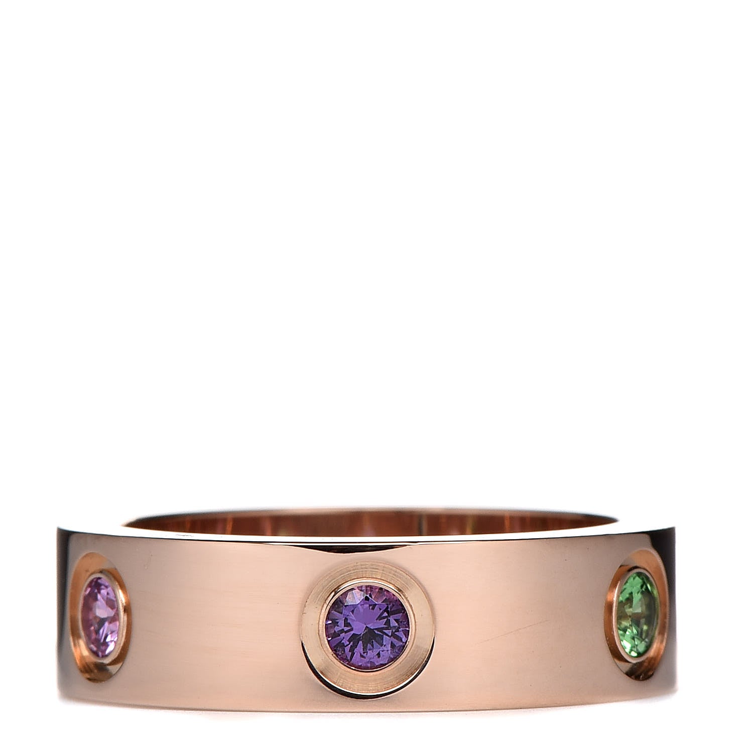 Cartier 18K Pink Gold Sapphire Garnet Amethyst 5.5mm LOVE Ring 51 5.75 3 of 8