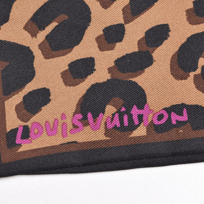 Louis Vuitton Silk Leopard Bandeau Scarf Marron 3 of 5