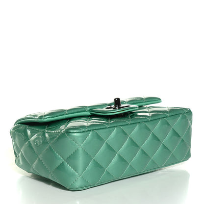 Chanel Patent Calfskin Quilted Mini Rectangular Flap Green 4 of 9