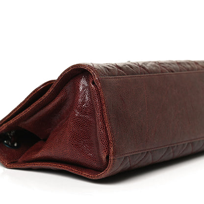 Chanel Crumpled Grained Calfskin Jumbo CC Crave Flap Burgundy 8 of 9
