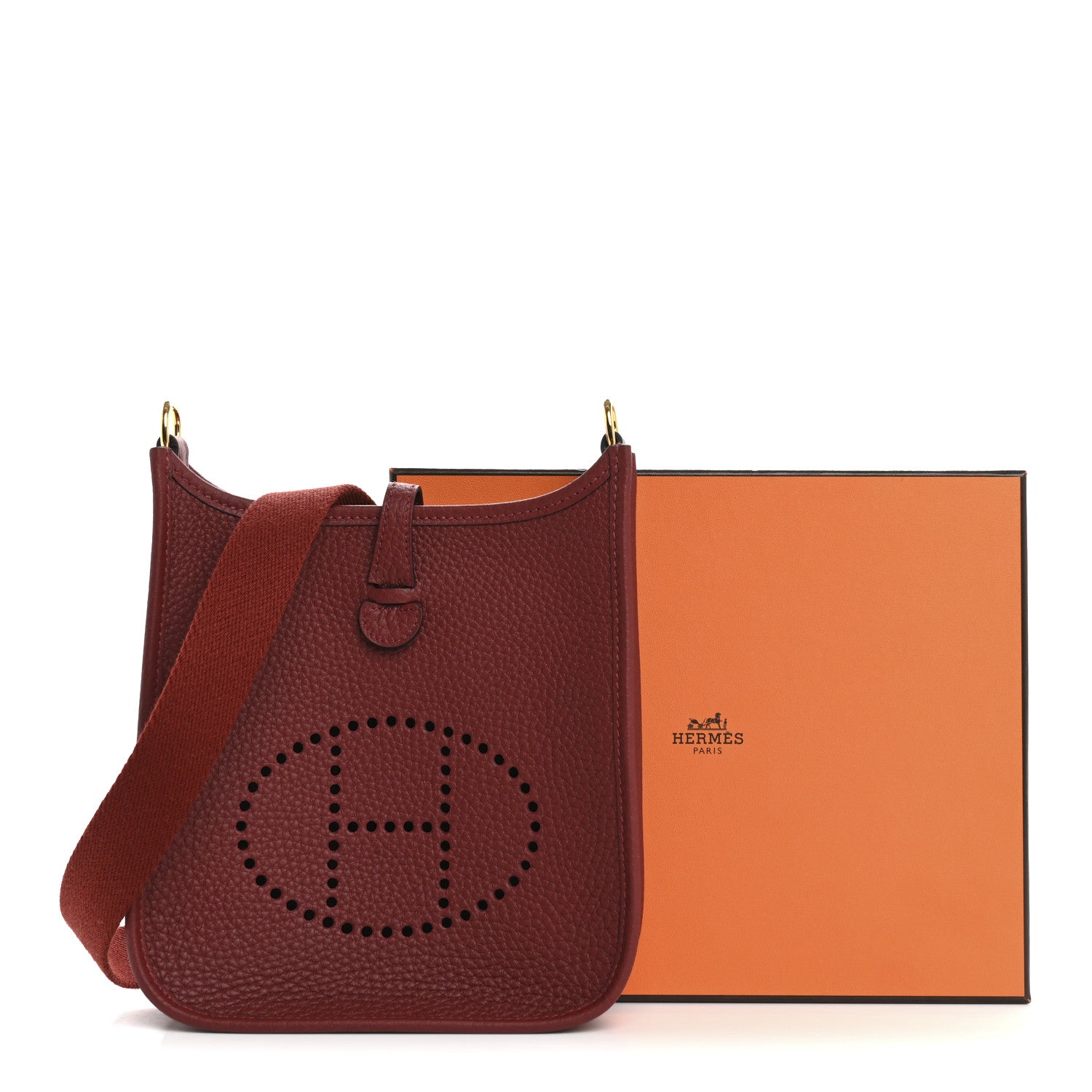 Hermes Taurillon Clemence Evelyne TPM Rouge H 11 of 11