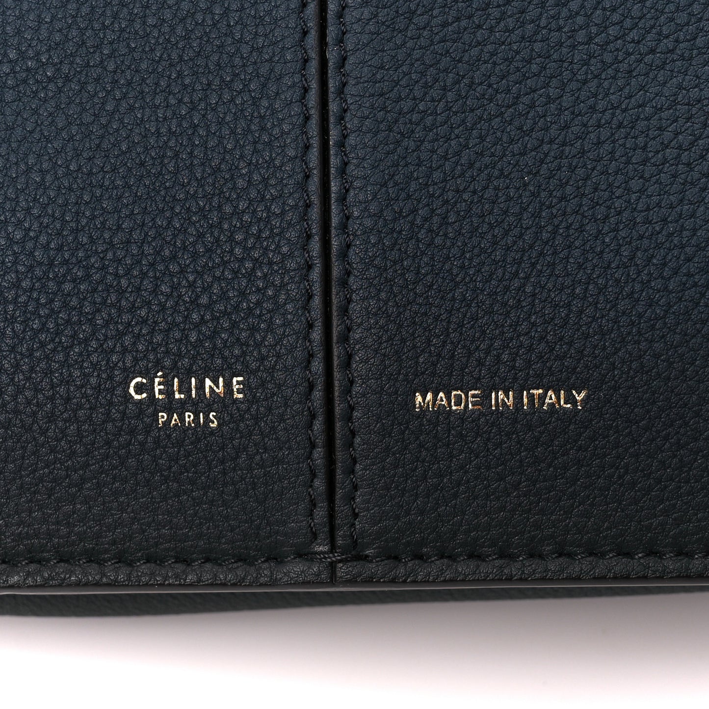 Baby Grained Calfskin Medium Tri-Fold Bag Dark Sea