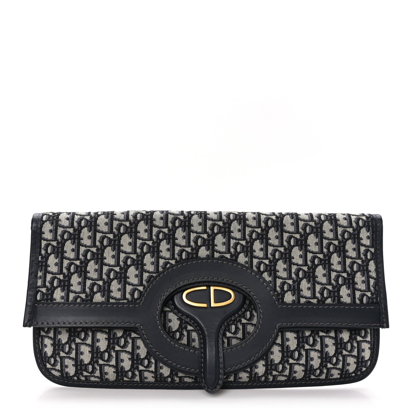 Oblique Fold Over Clutch Blue
