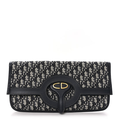 Christian Dior Oblique Fold Over Clutch Blue 1 of 8