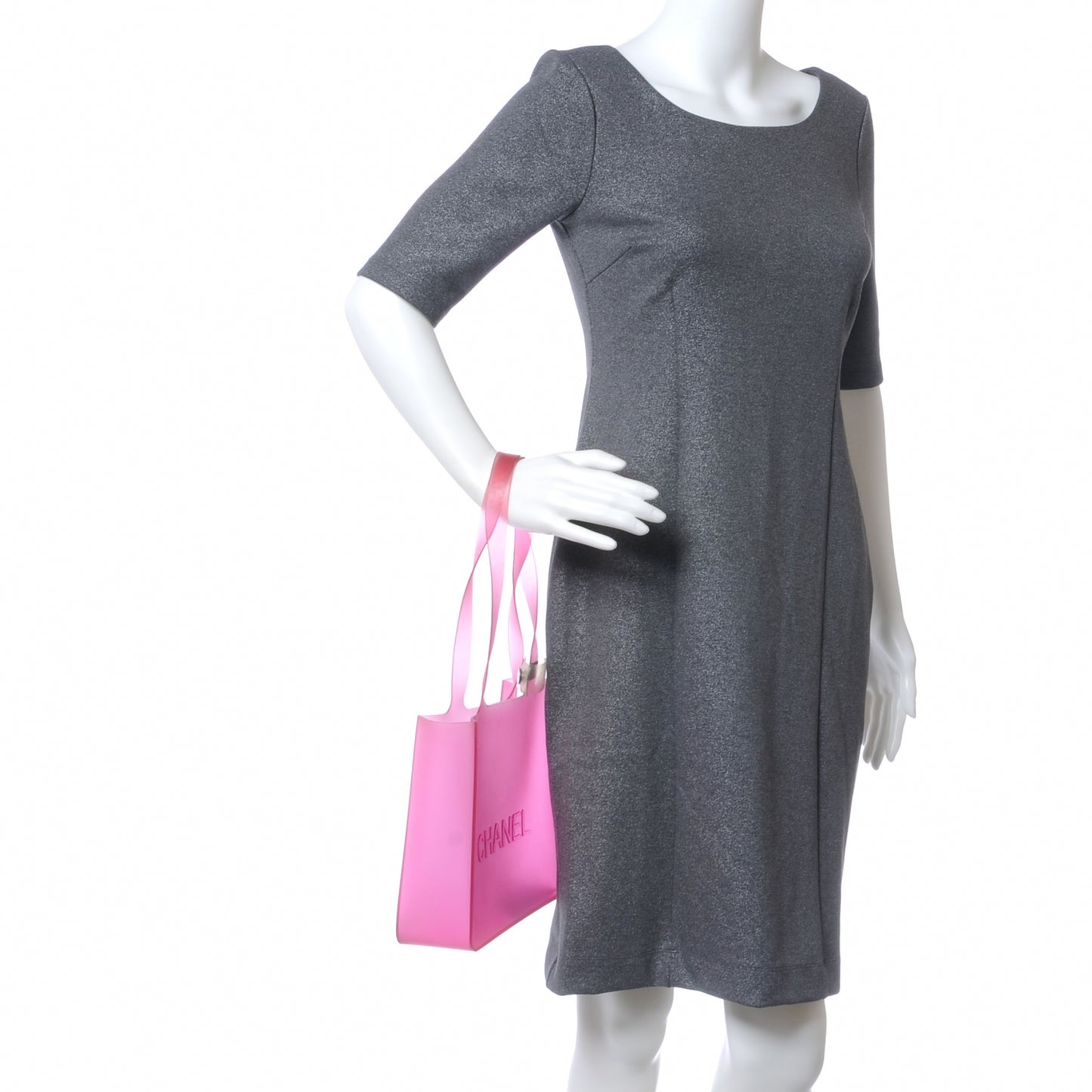 Jelly Rubber Small Tote Pink