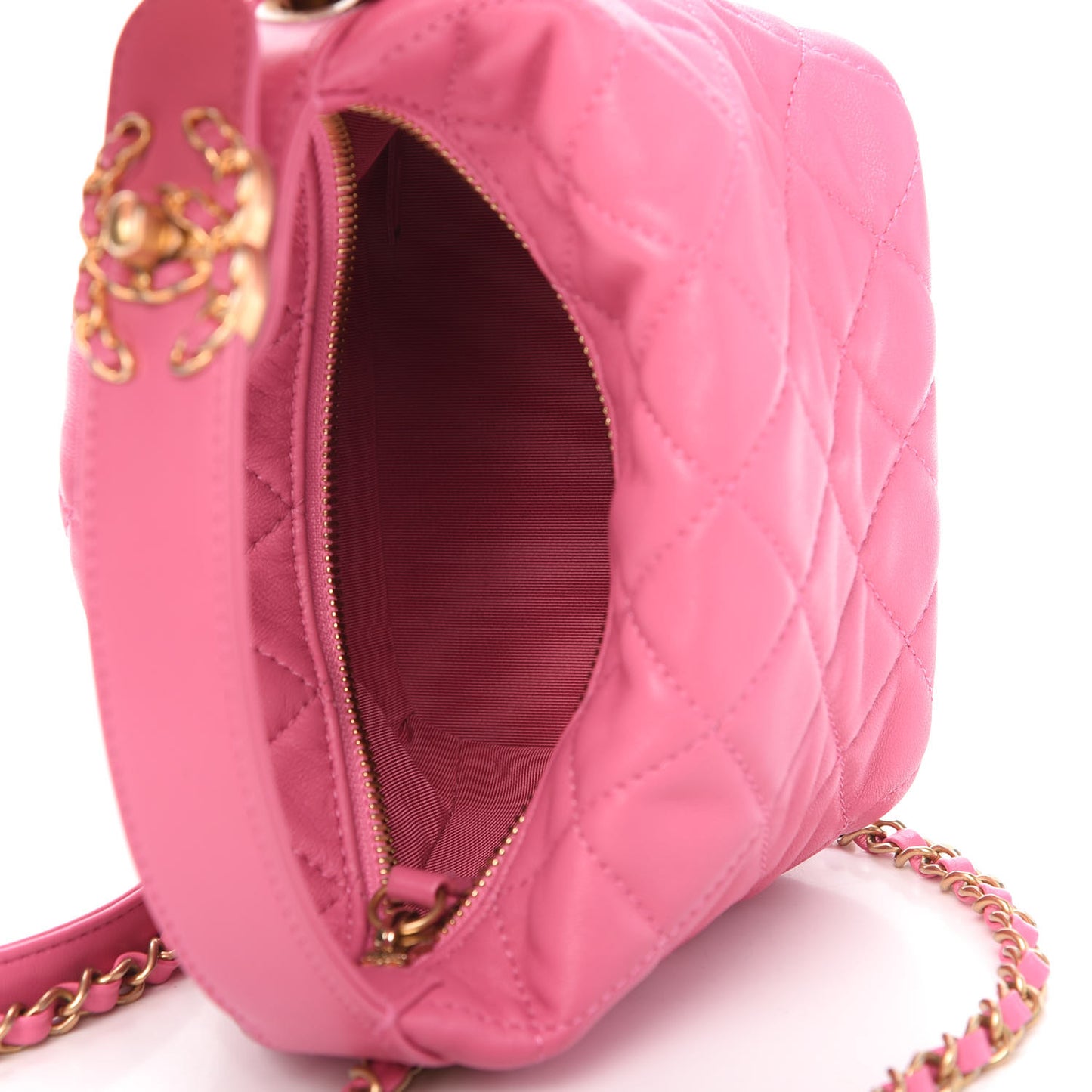 Lambskin Quilted Small Perfect Meeting Hobo Pink
