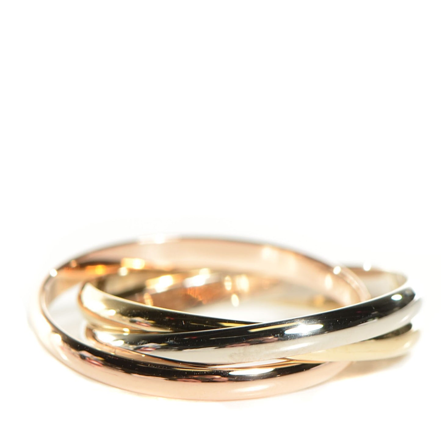 18K Pink Yellow White Gold Small Trinity Ring 48 4.5