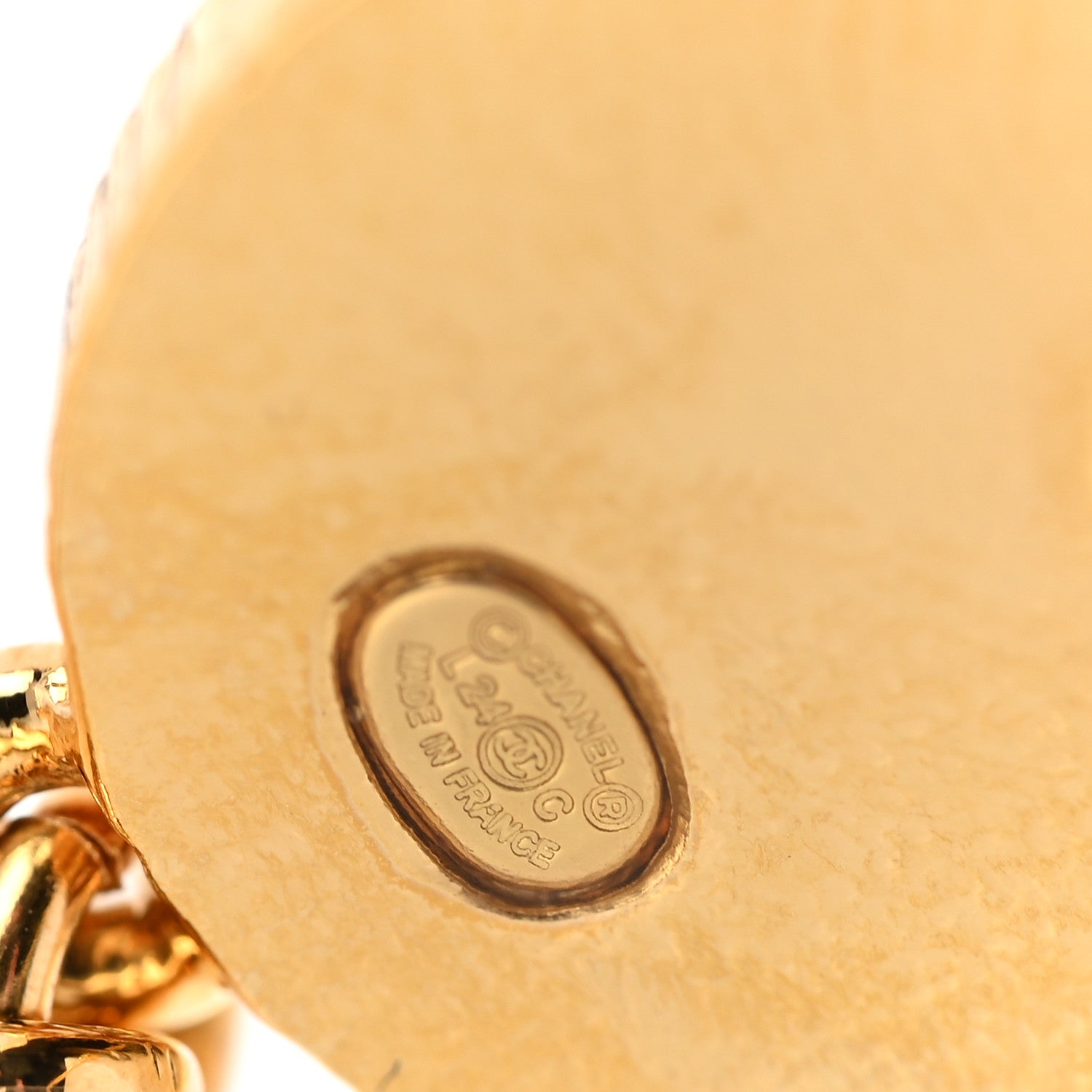 Chanel Metal Resin Disc CC Long Drop Earrings Gold Black 4 of 5
