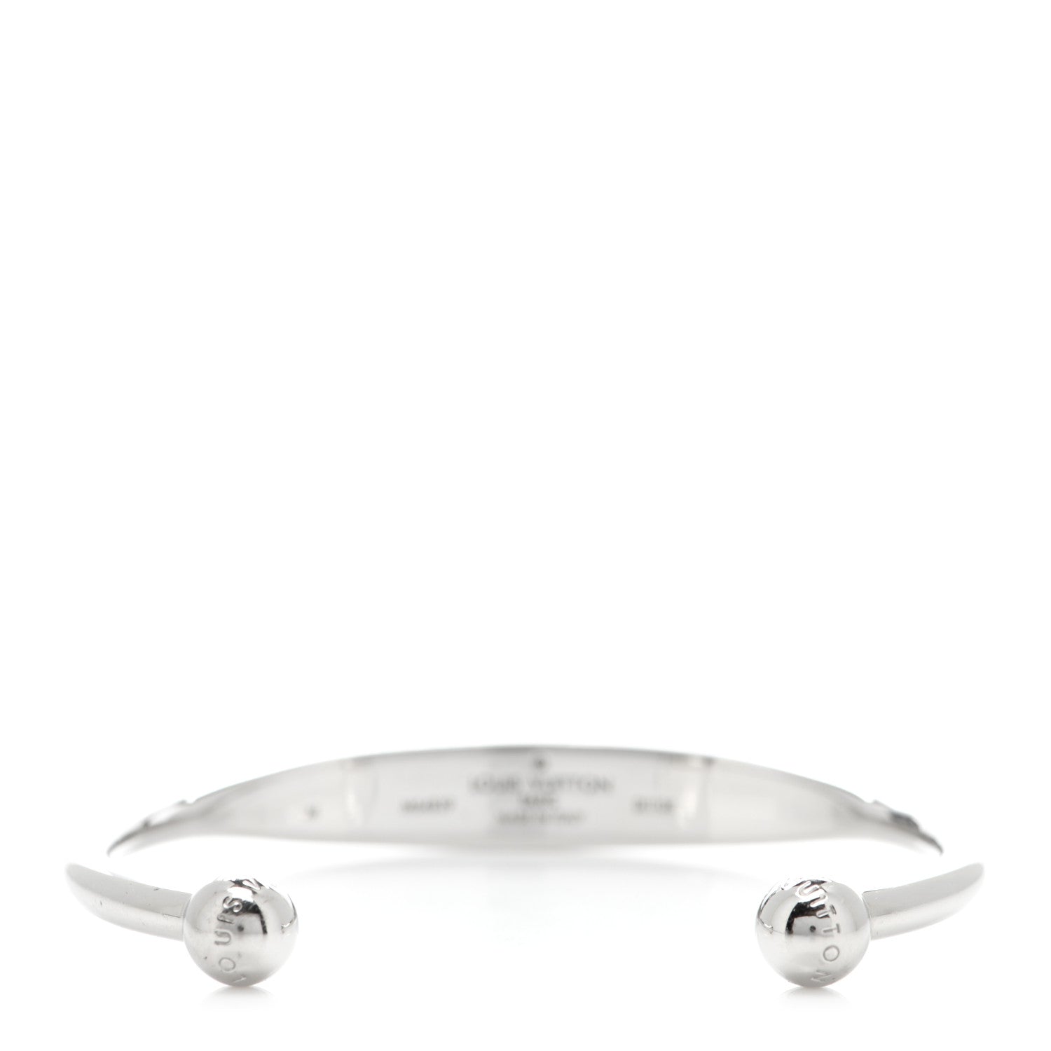 Louis Vuitton Brass Monogram Jonc Cuff M Silver 3 of 5