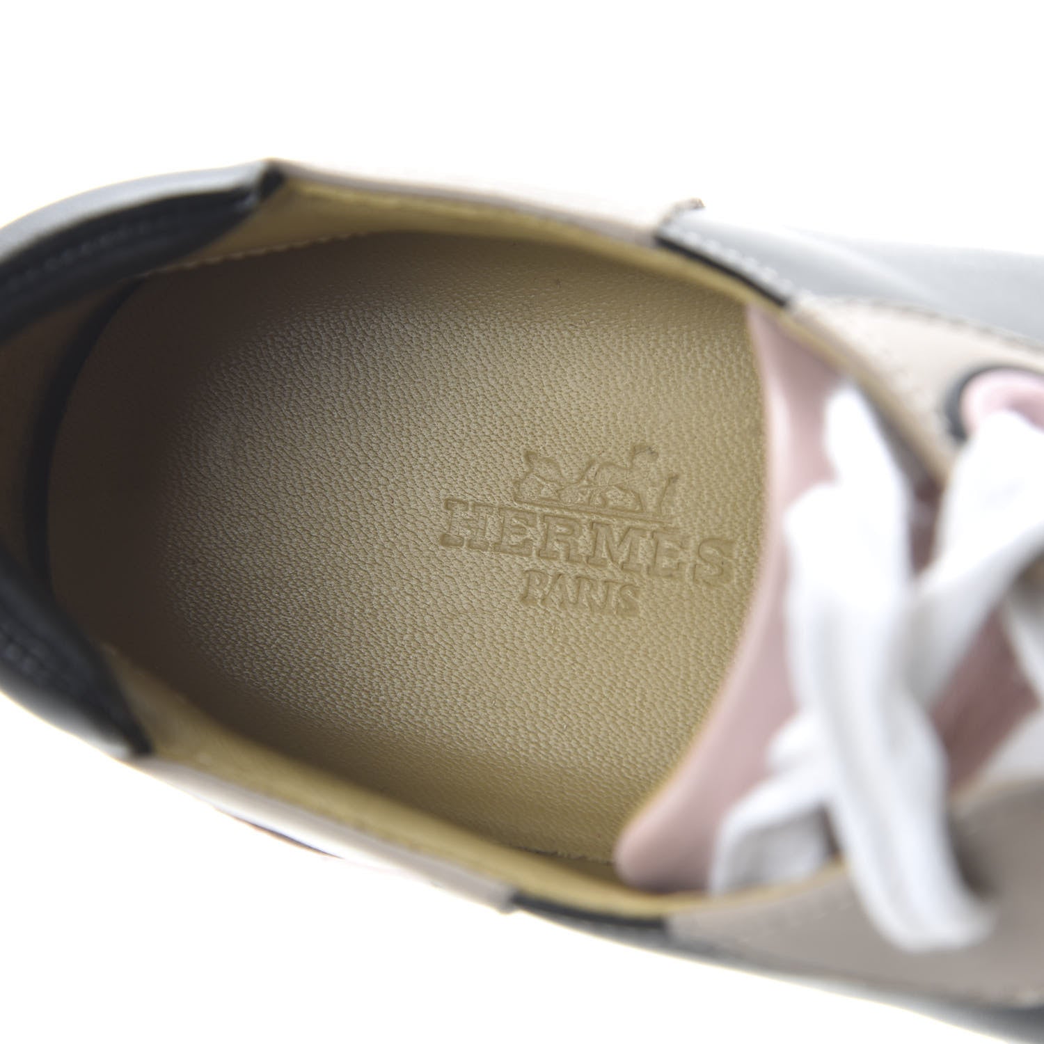 Hermes Calfskin Rebus Sneakers 36 Rose Aube Black White 7 of 8