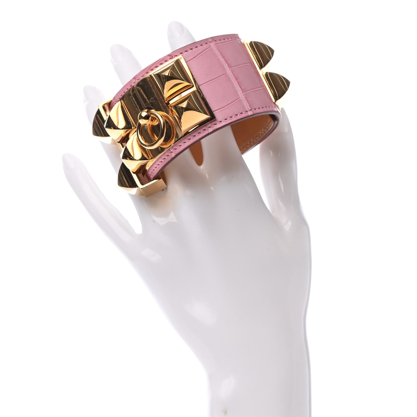 Matte Alligator Collier De Chien CDC Bracelet T3 5P Pink