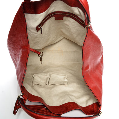 Gucci Pebbled Calfskin Large Soho Shoulder Bag Red 5 of 9
