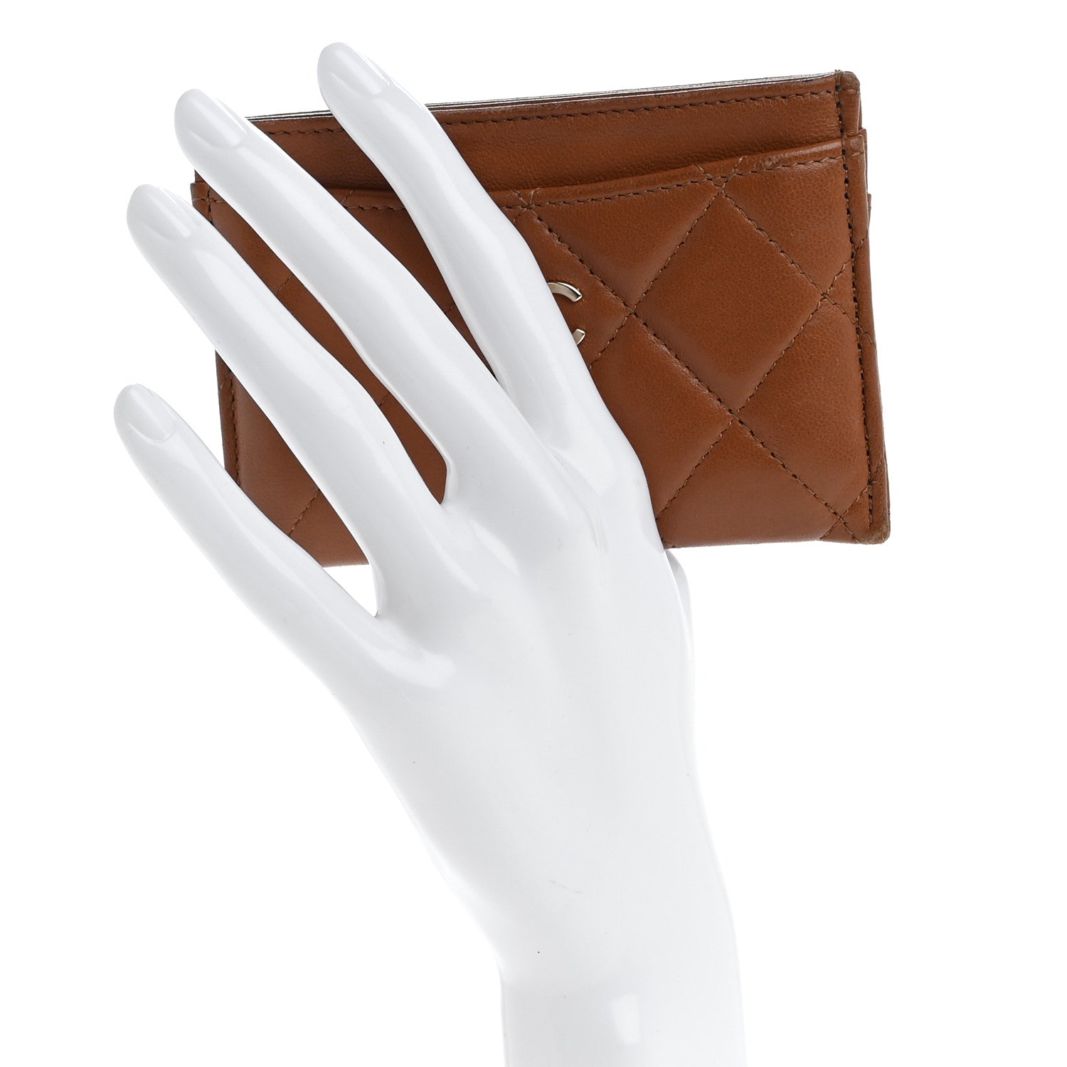 Chanel Lambskin Quilted Card Holder Brown 2 of 9