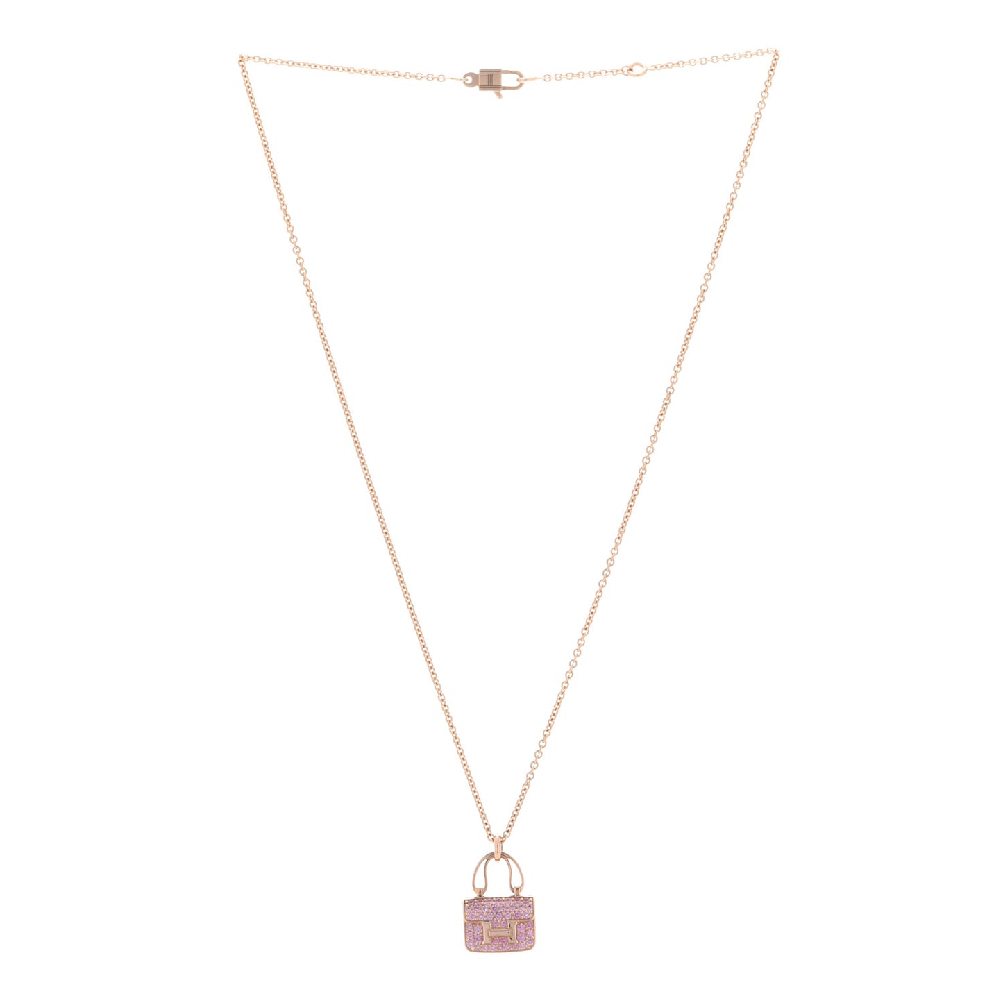 18K Rose Gold Pink Sapphire Constance Amulettes Pendant Necklace