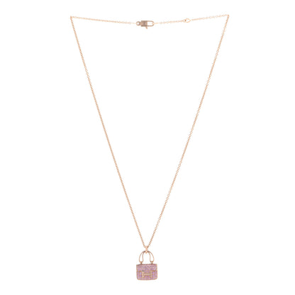 Hermes 18K Rose Gold Pink Sapphire Constance Amulettes Pendant Necklace 3 of 8