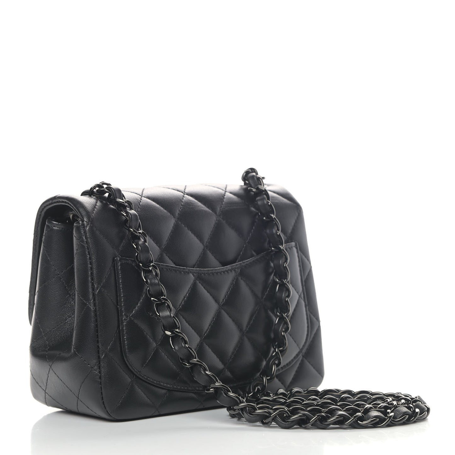 Lambskin Quilted Mini Square Flap So Black