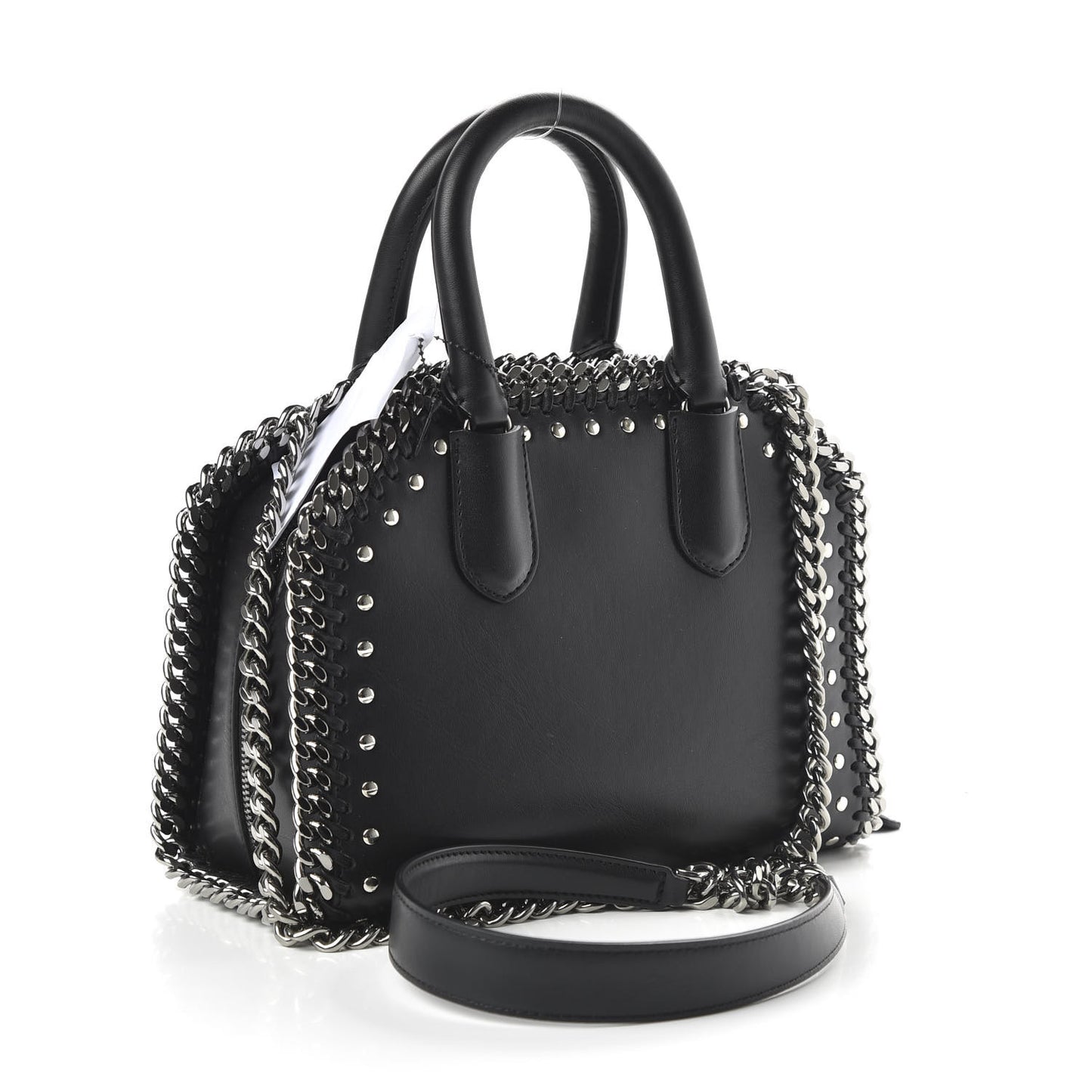 Eco Alter Nappa Mini Falabella Box Bird Top Handle Bag Black