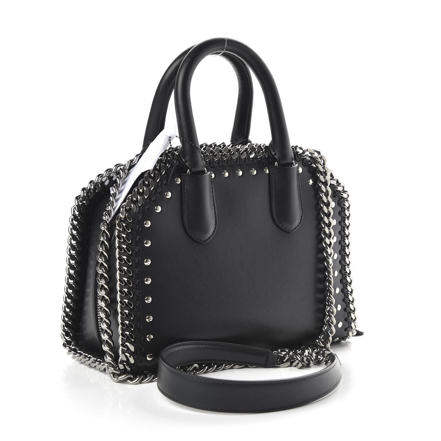 Stella McCartney Eco Alter Nappa Mini Falabella Box Bird Top Handle Bag Black 3 of 9