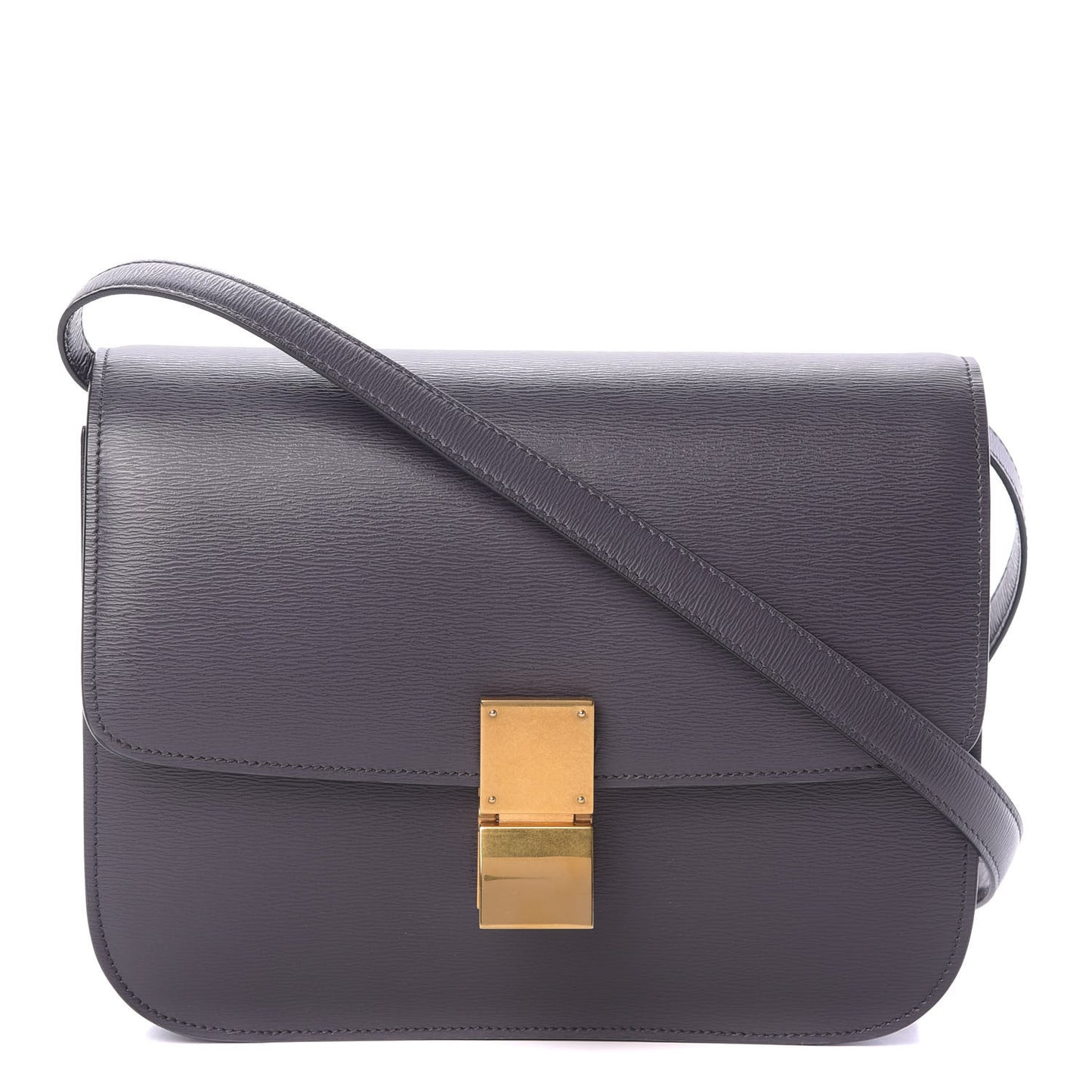 Liege Calfskin Medium Classic Box Flap Bag Grey